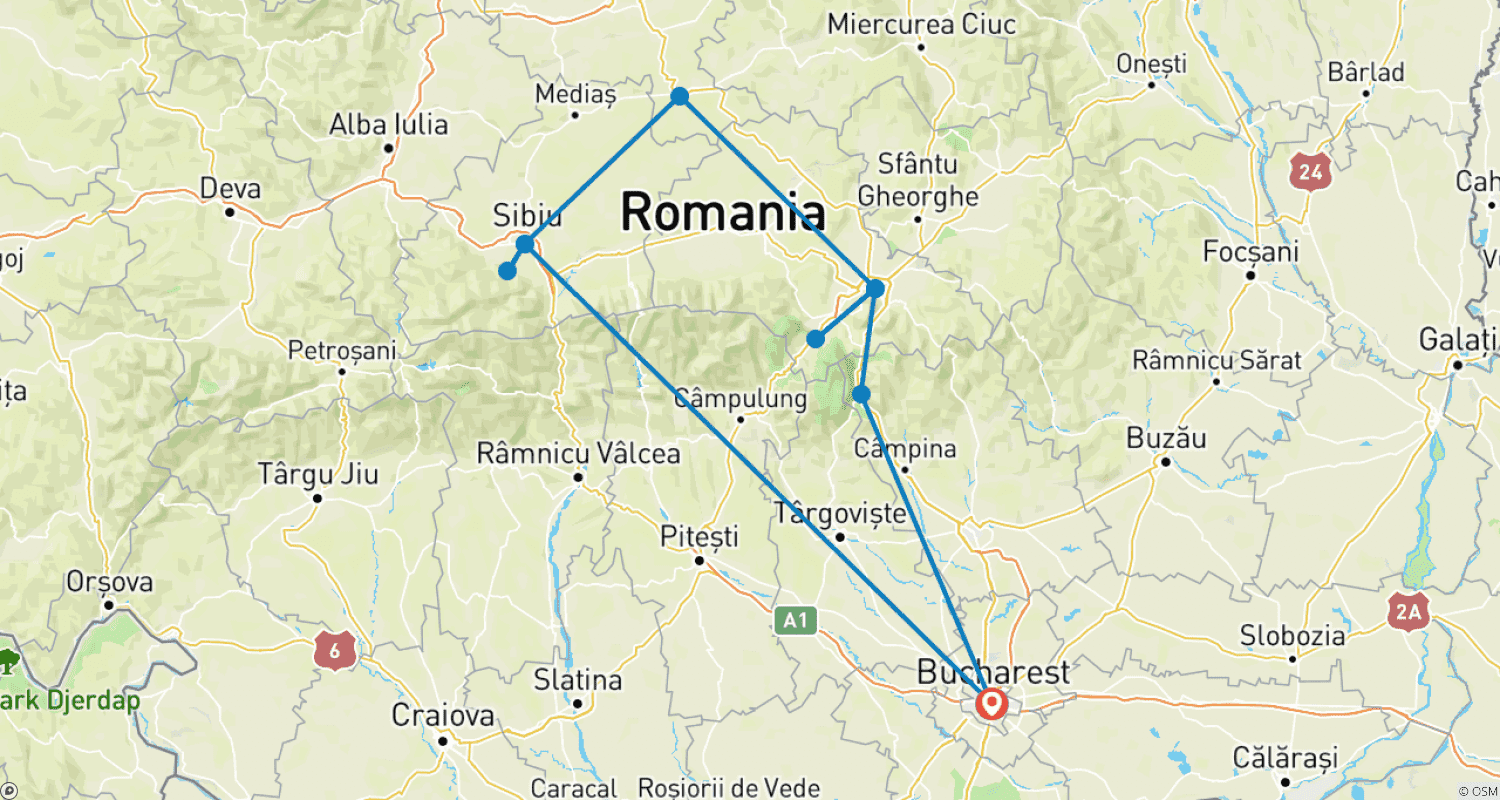 Mapa trasy: Najlepsze transylwańskie jarmarki bożonarodzeniowe