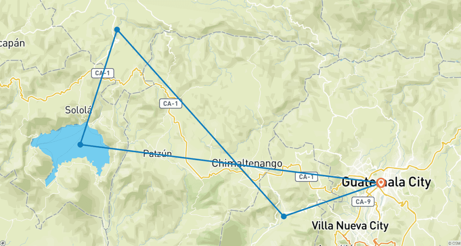 Mapa do percurso de Mini Guatemala