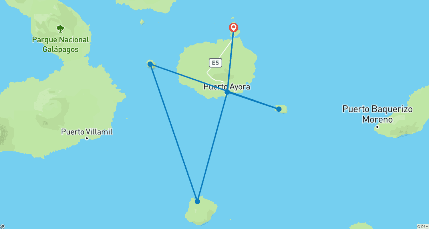 Mapa trasy: 3 Days Galapagos Fast Visit