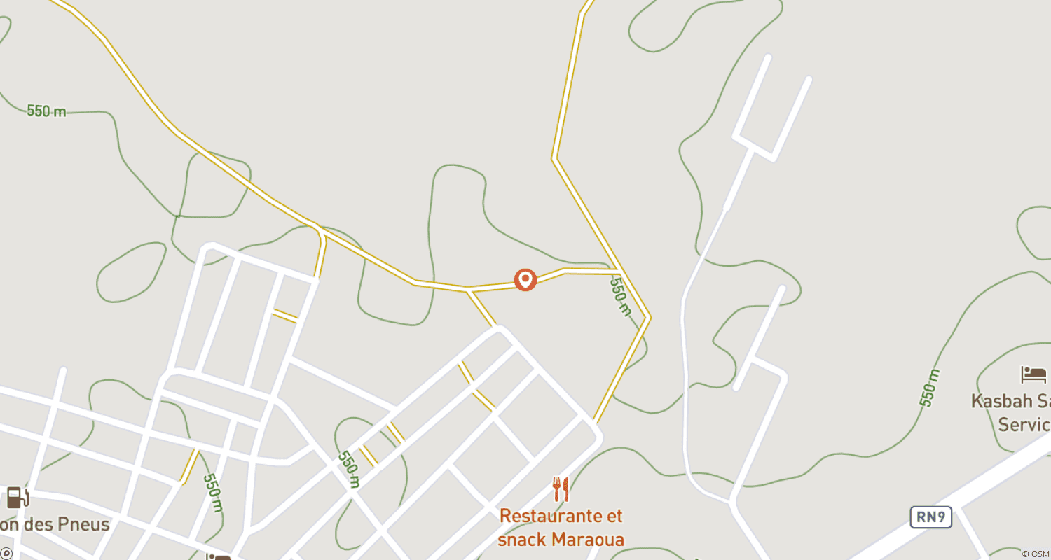 Mapa do percurso de Trekking de Camelo em Marrocos | 6 Dias de M’Hamid a Erg Zahar (ida e volta)