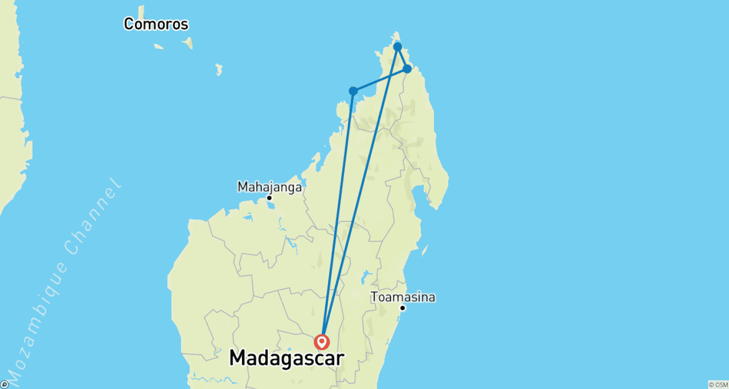Mapa trasy: Mada Northern Safari