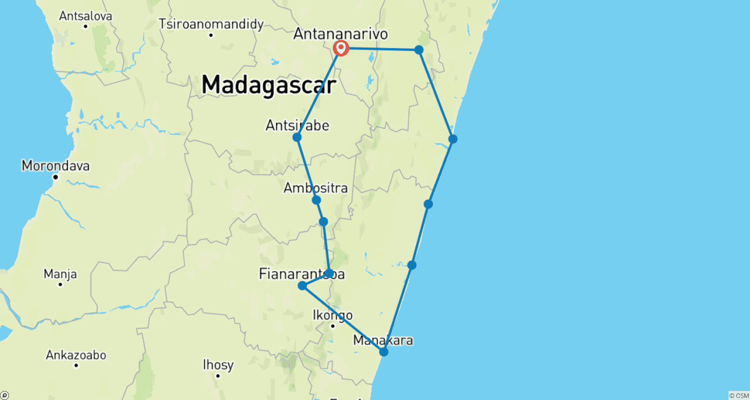 Mapa trasy: Malagasy Culture Discovery