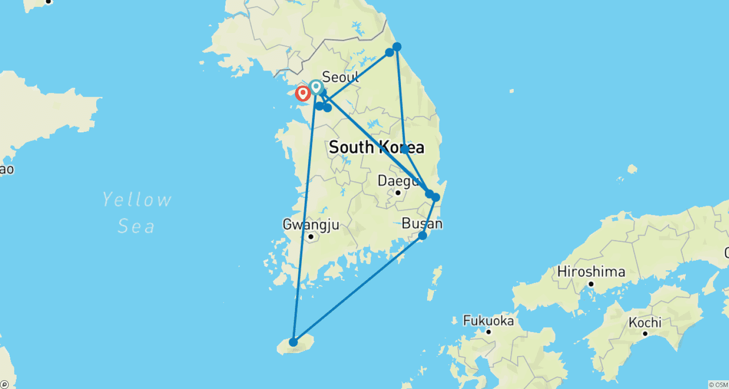 Mapa do percurso de O MELHOR DA COREIA DO SUL