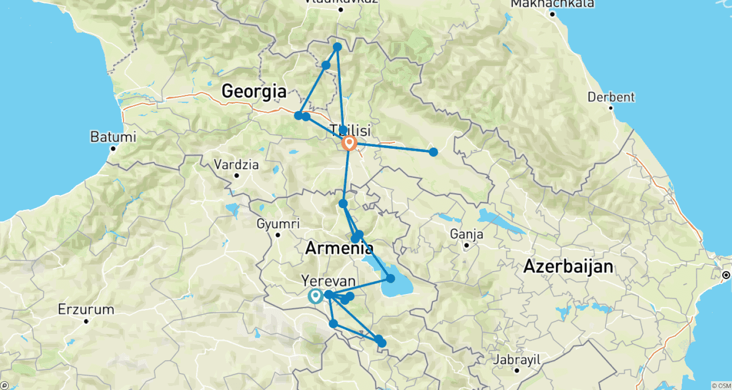 خريطة مسار Best of Armenia and Georgia - (Private Tour)