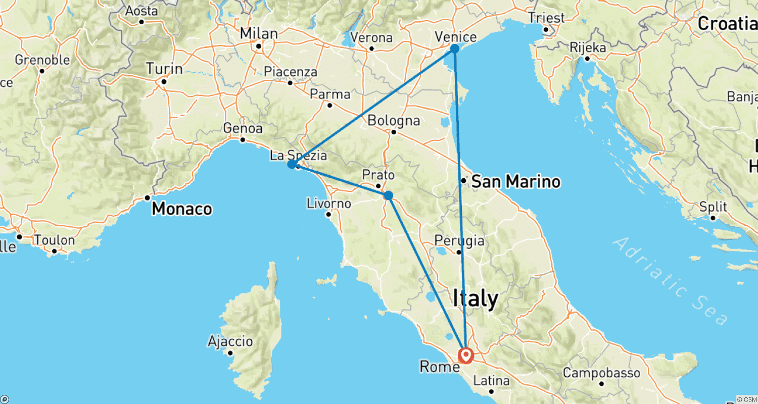 Mapa trasy: La Dolce Vita