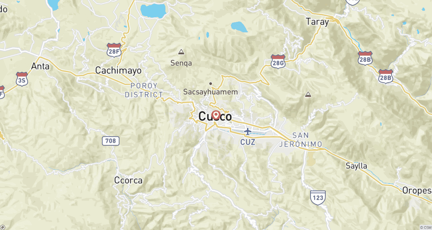 Mapa do percurso de Cusco City Tour  + 4 Ruins: Half Day, Private & Flexible