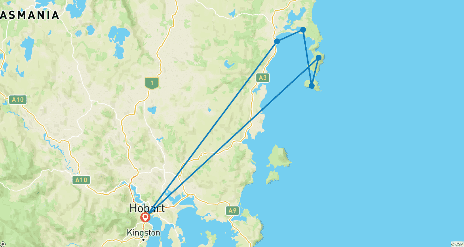 خريطة مسار Freycinet Experience Walk