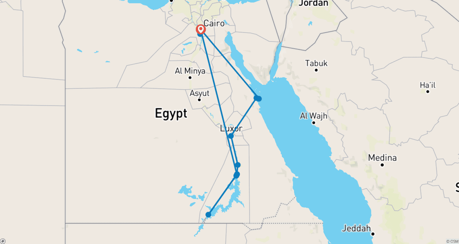 خريطة مسار فرعون النيل