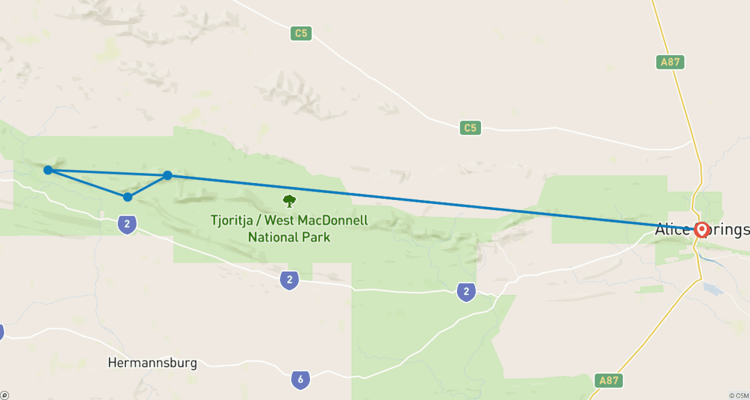 Mapa trasy: Hike the Larapinta Trail