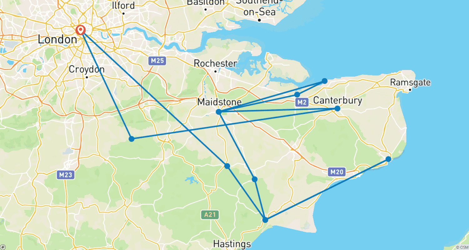 Kent: イングランドの庭園のルートマップ