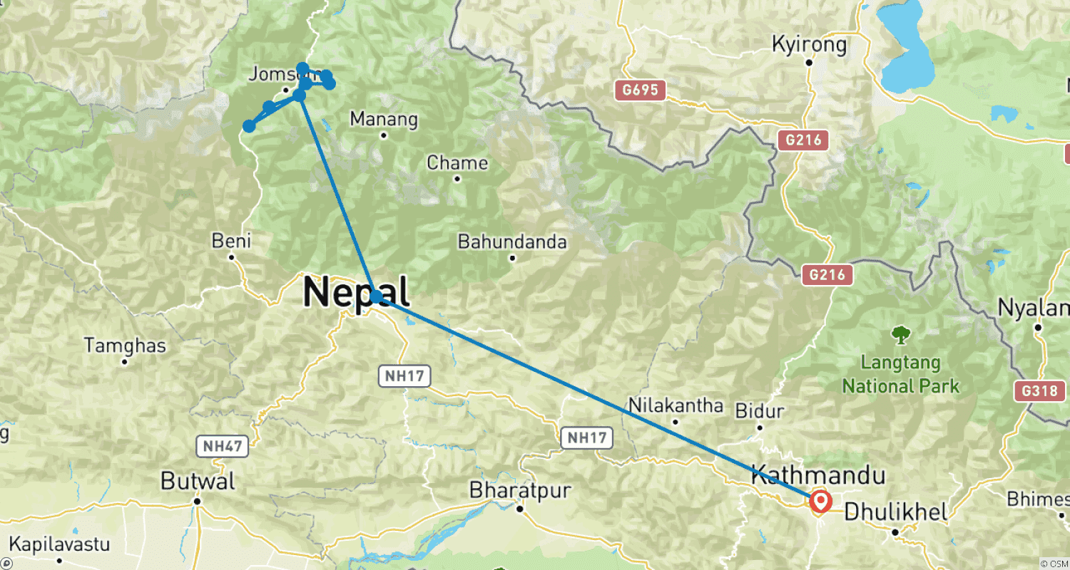 Mapa trasy: Lower Mustang Trek