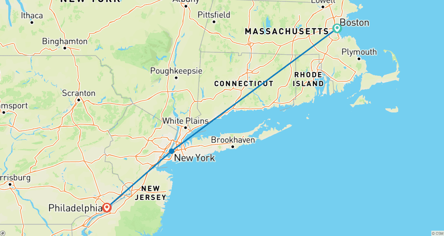 Expert Local Food & Culture Immersion: Boston, New York City, Amish Country, & Philadelphiaのルートマップ