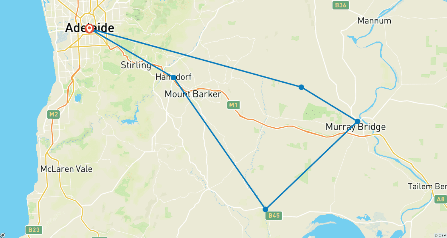 Mapa trasy: 3-dniowe Grapes for Good - Safari e-rowerowe i doświadczenie winiarskie