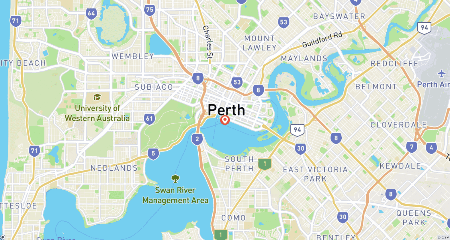 【Perth】7 Days Perth & Rottnest Island Packagesのルートマップ