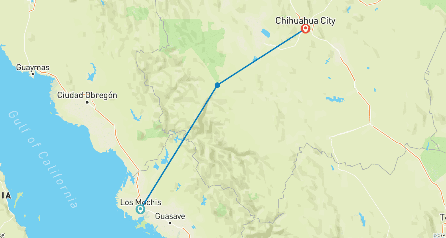 Mapa trasy: Mexico's Copper Canyons