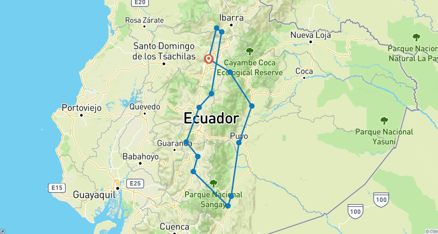 Mapa do percurso de Cultures at the equator