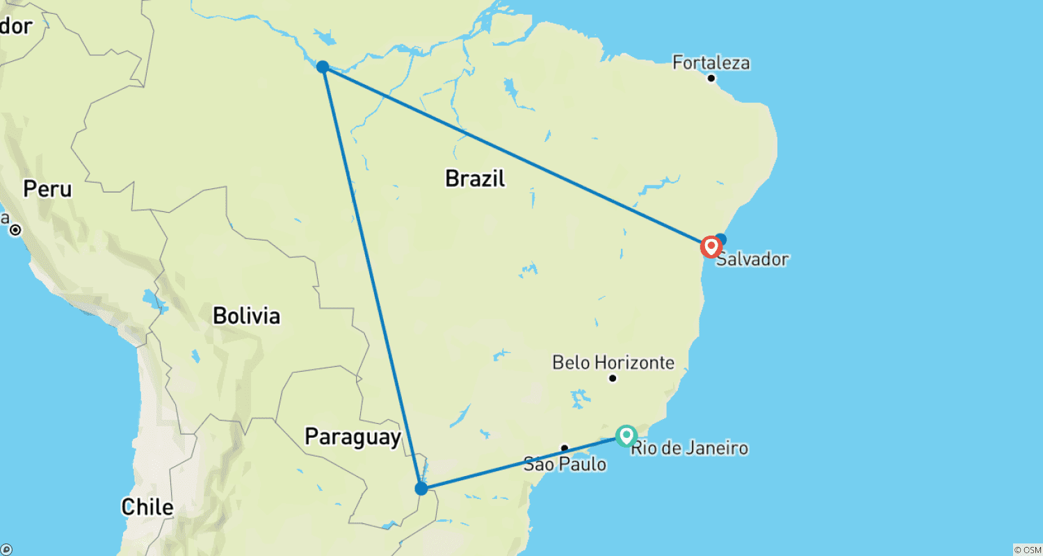 Mapa trasy: Colorful Brazil
