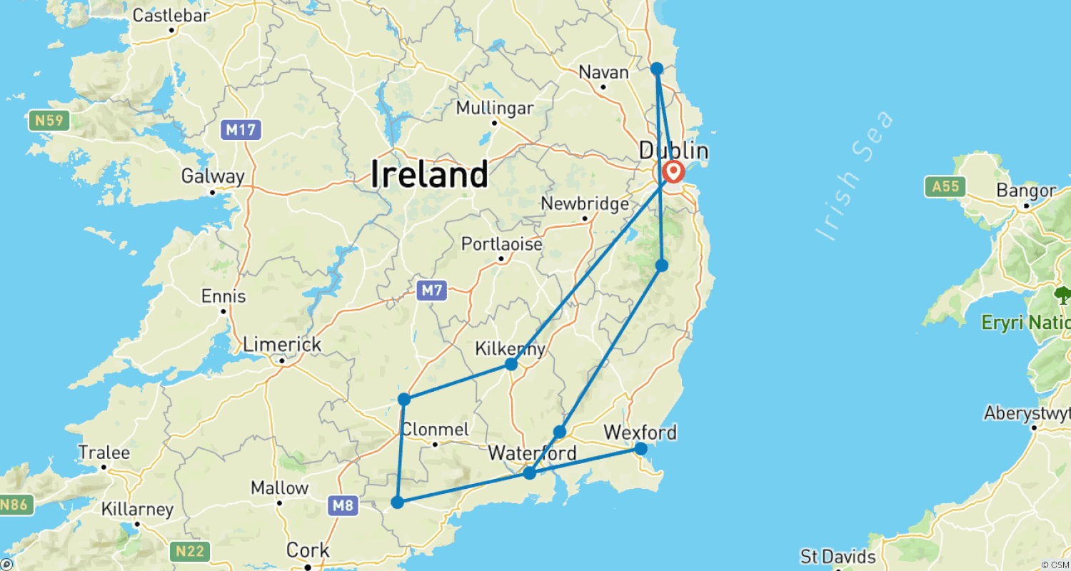 Mapa trasy: Starożytny Wschód Irlandii