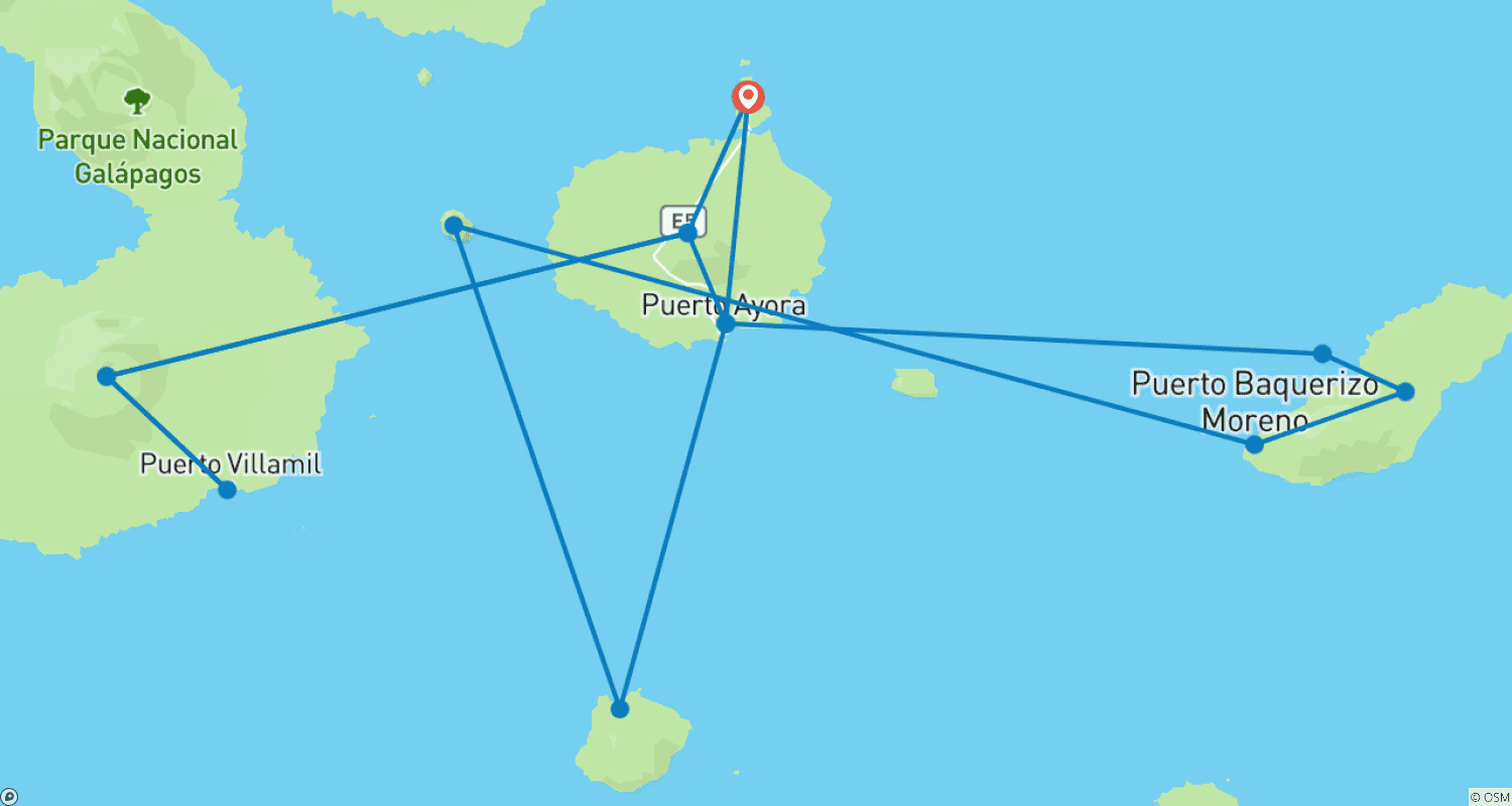 خريطة مسار 11 Days Galapagos Full Experiences " Santa Cruz- Isabela - San Cristobal "