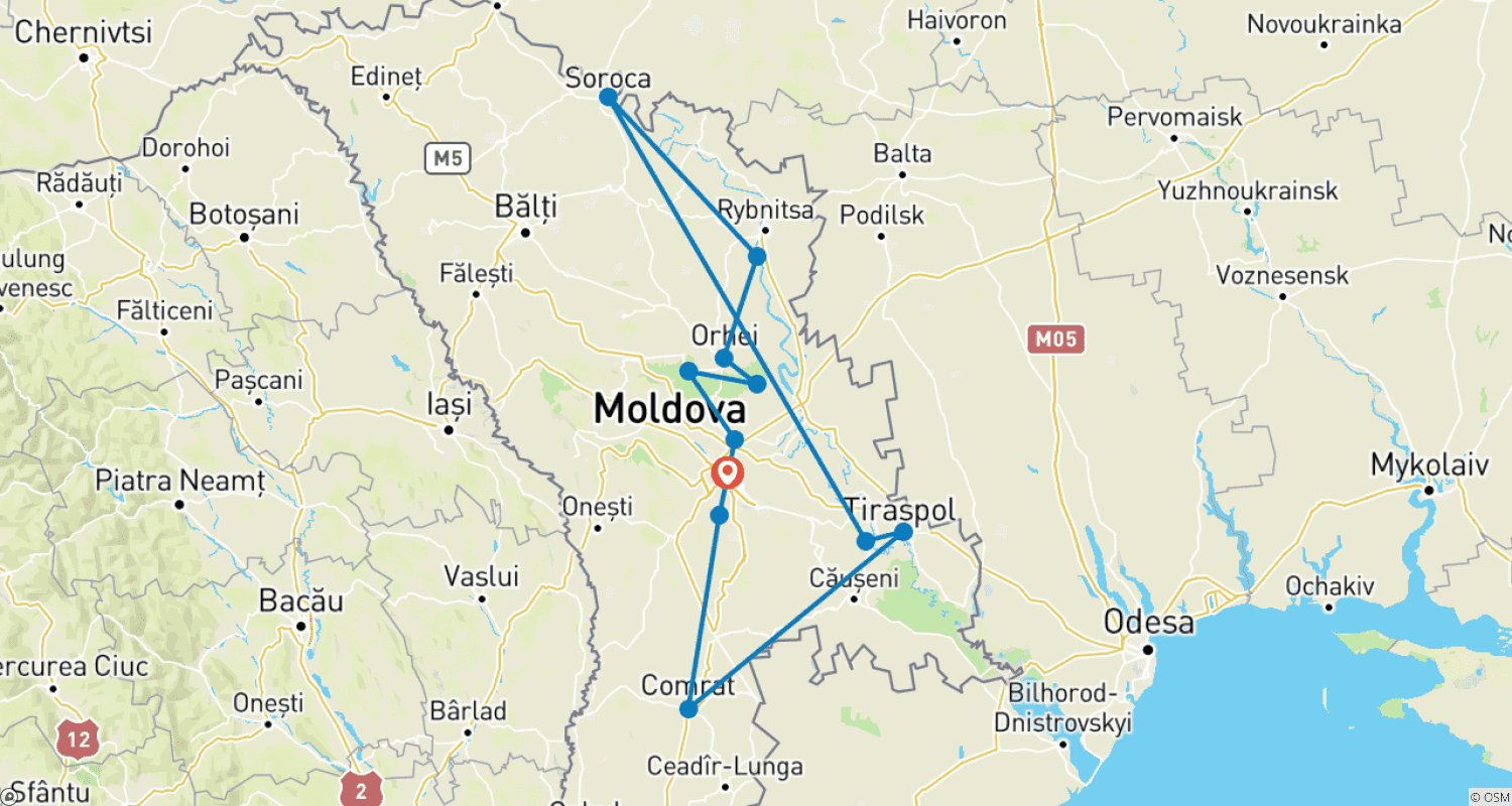 Mapa do percurso de A Taste of Moldova