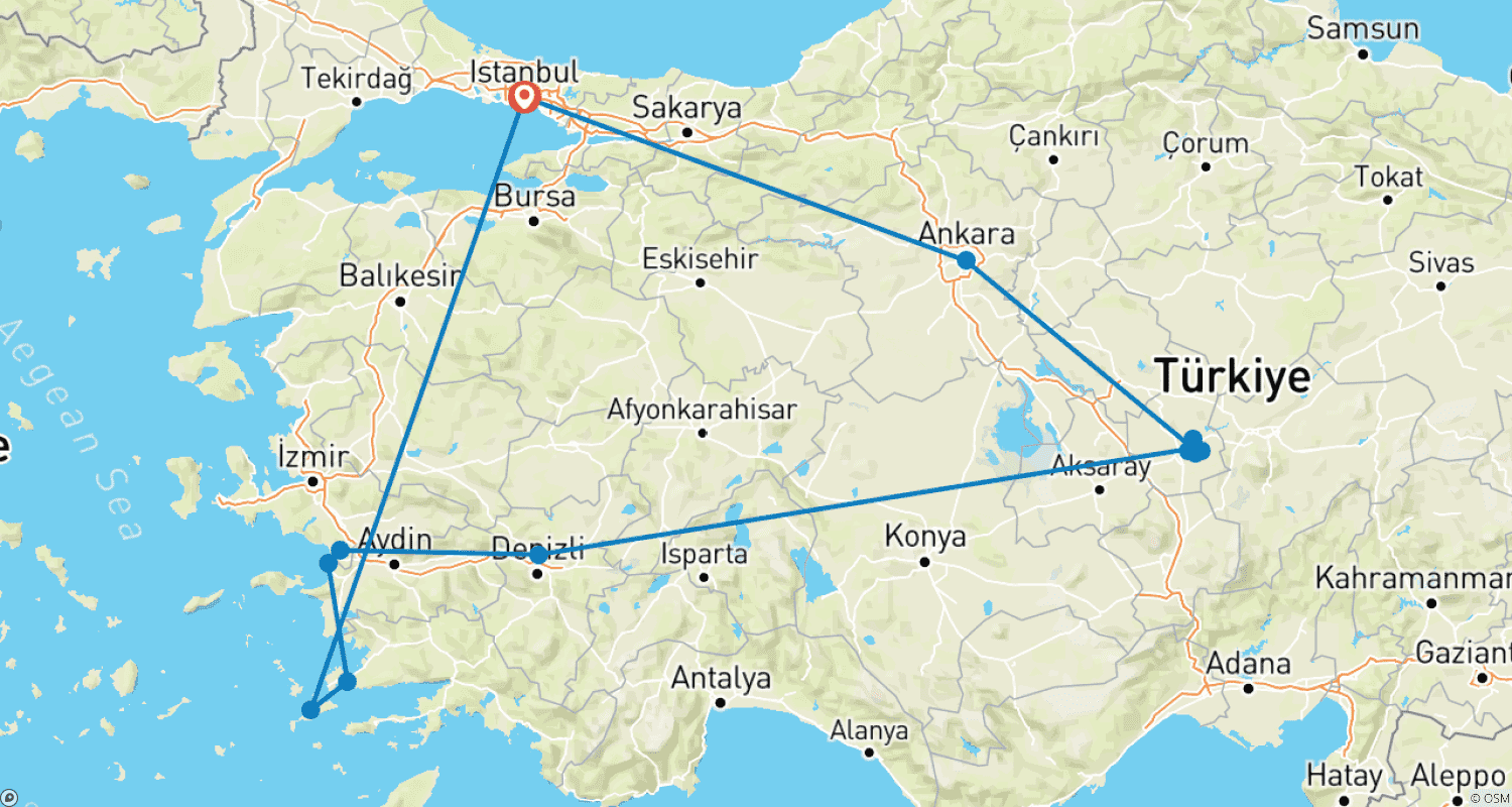 Mapa trasy: Turcja - Aromatyczna Turcja - 8 dni