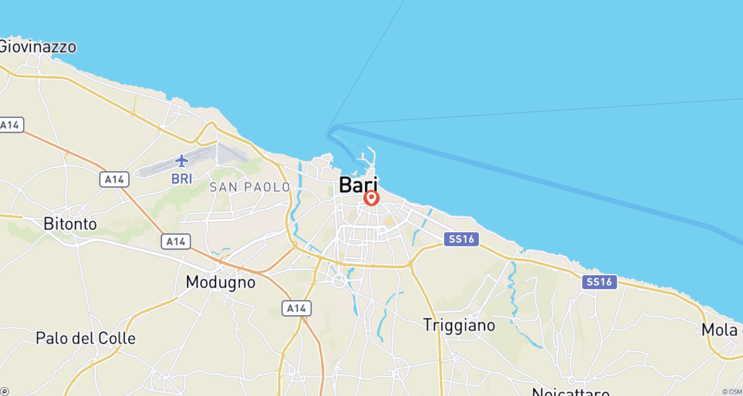Mapa do percurso de Descobrindo Bari