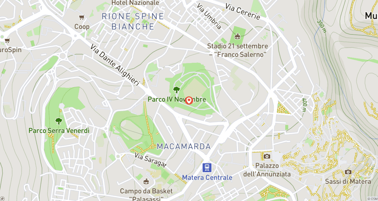 Mapa do percurso de Descobrindo Matera