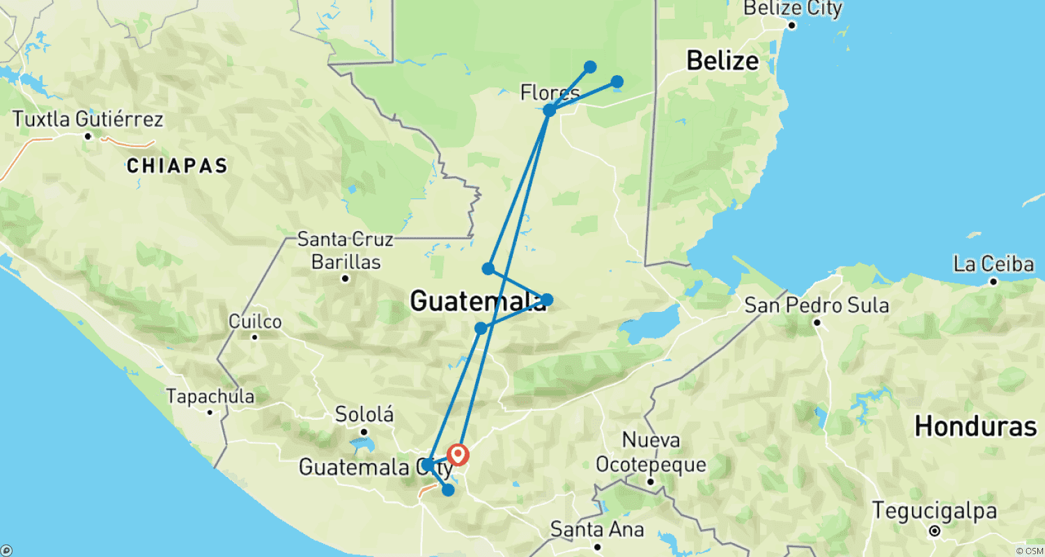 خريطة مسار Guatemala to Measure - مجموعة خاصة من 6 أفراد أو أكثر