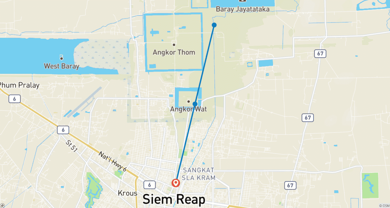 خريطة مسار Angkor Wat one Day Private Tour for All Highlight Angkor Temples