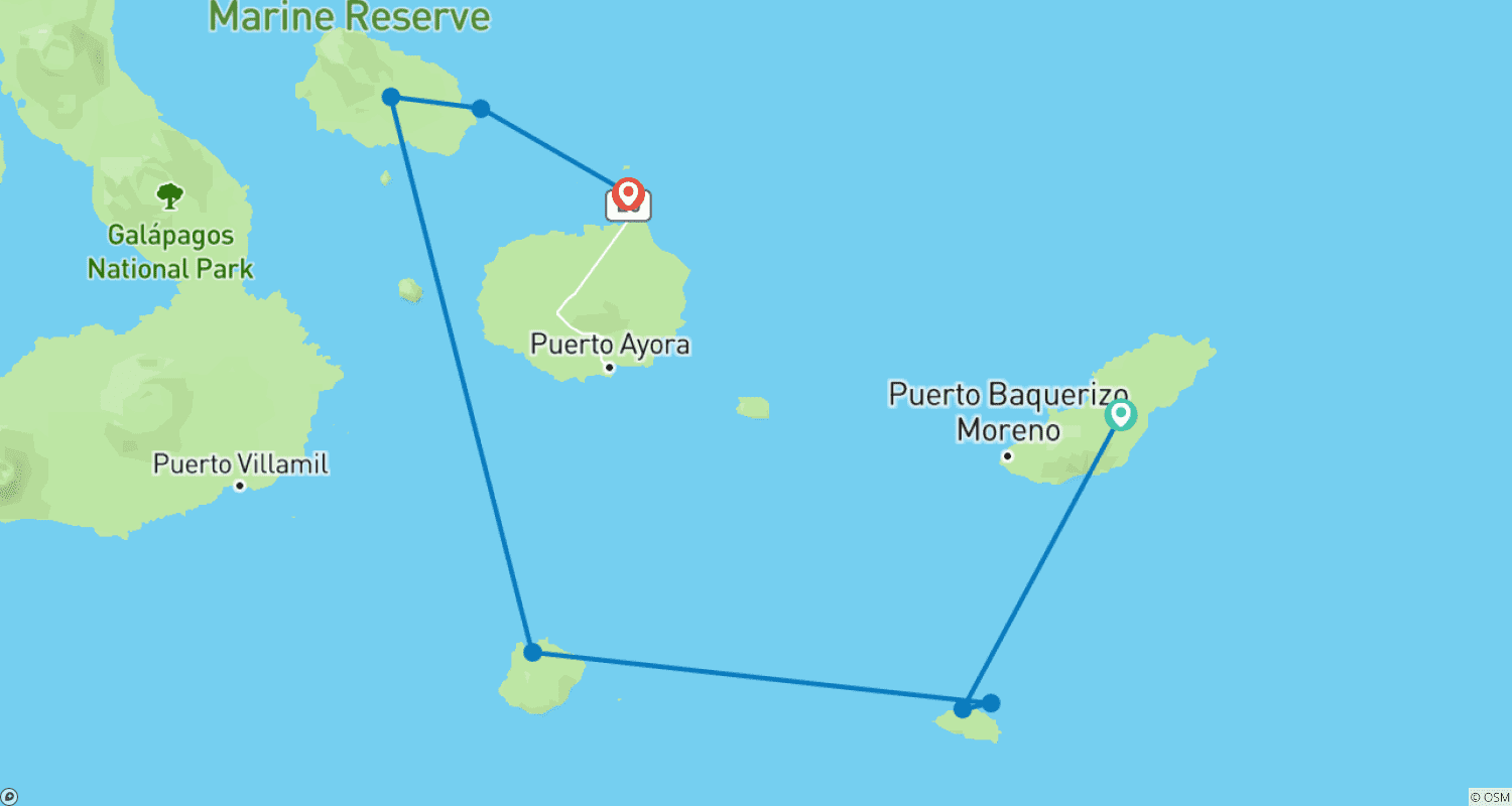 Mapa do percurso de Iate Solaris Primeira Classe 5 Dias