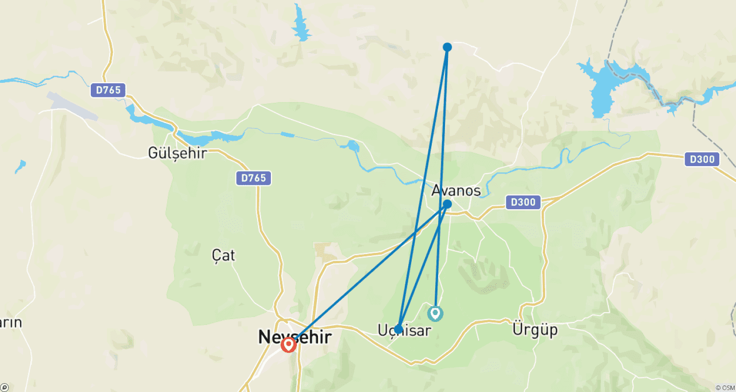 Mapa trasy: Kapadocja: Całodniowa Prywatna Wycieczka po Kapadocji