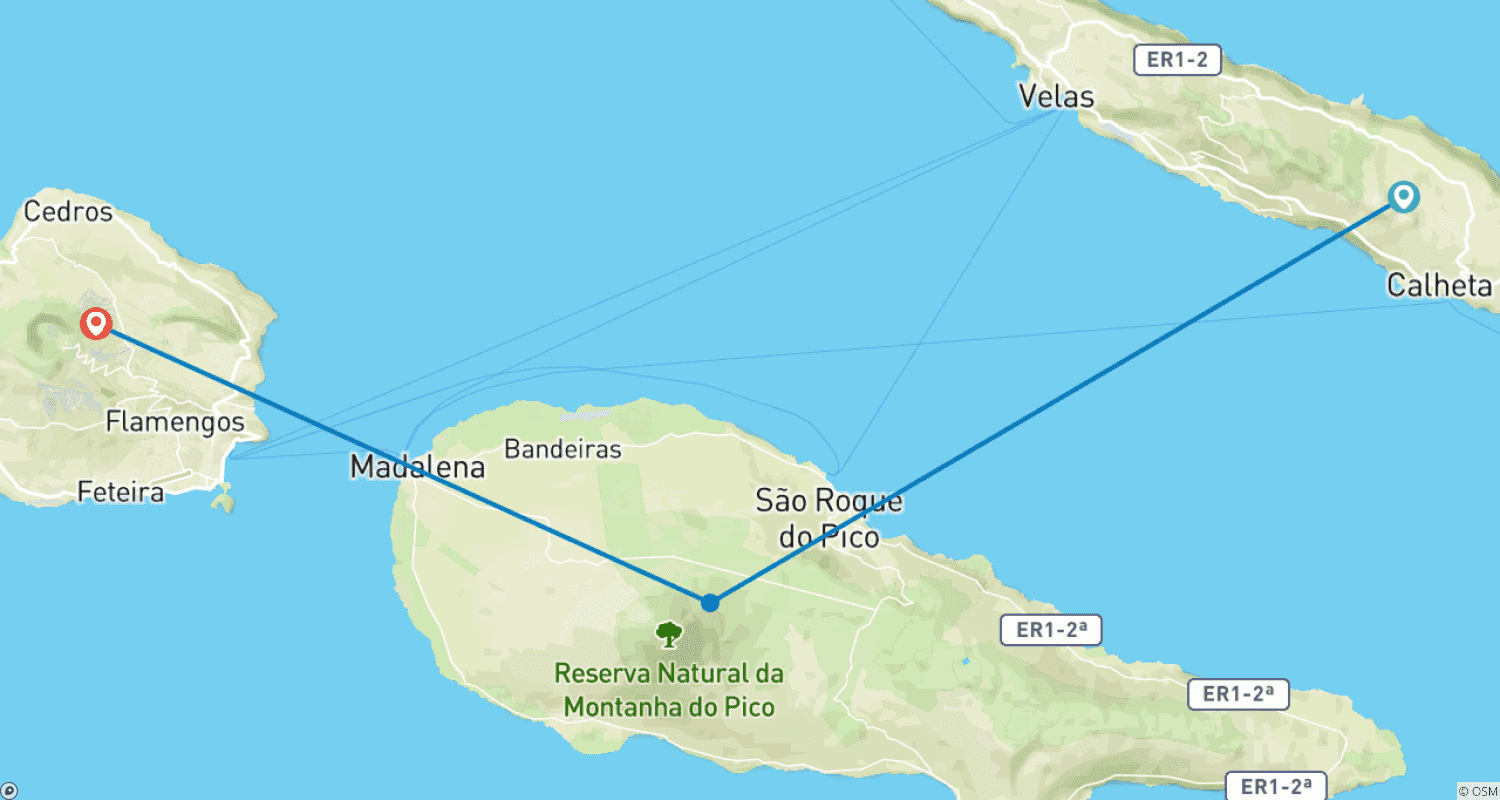 Mapa do percurso de Azores: Between Tracks and Landscapes
