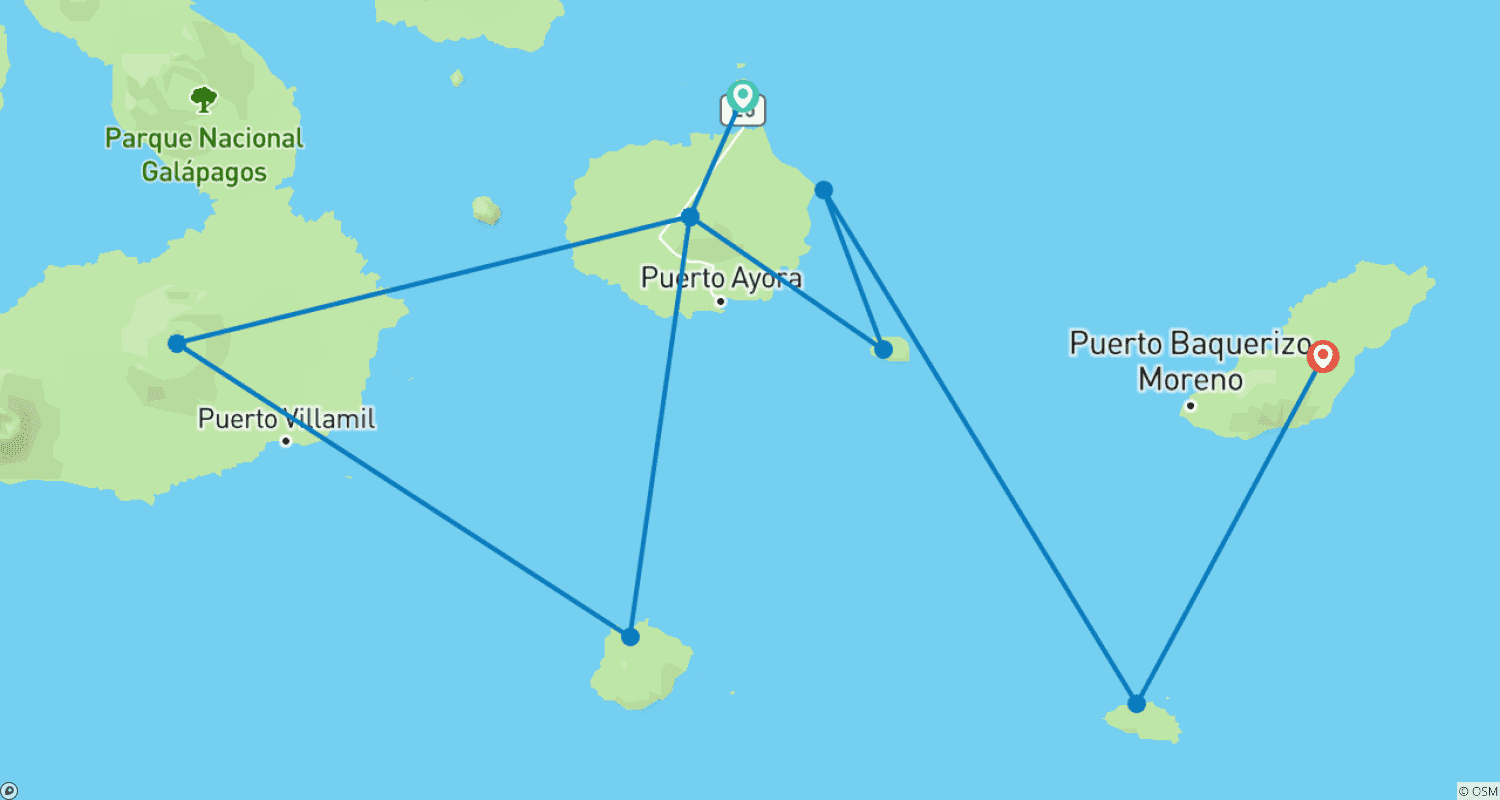 Mapa trasy: Grand Queen Beatriz Jacht Pierwszej Klasy 8 Dni