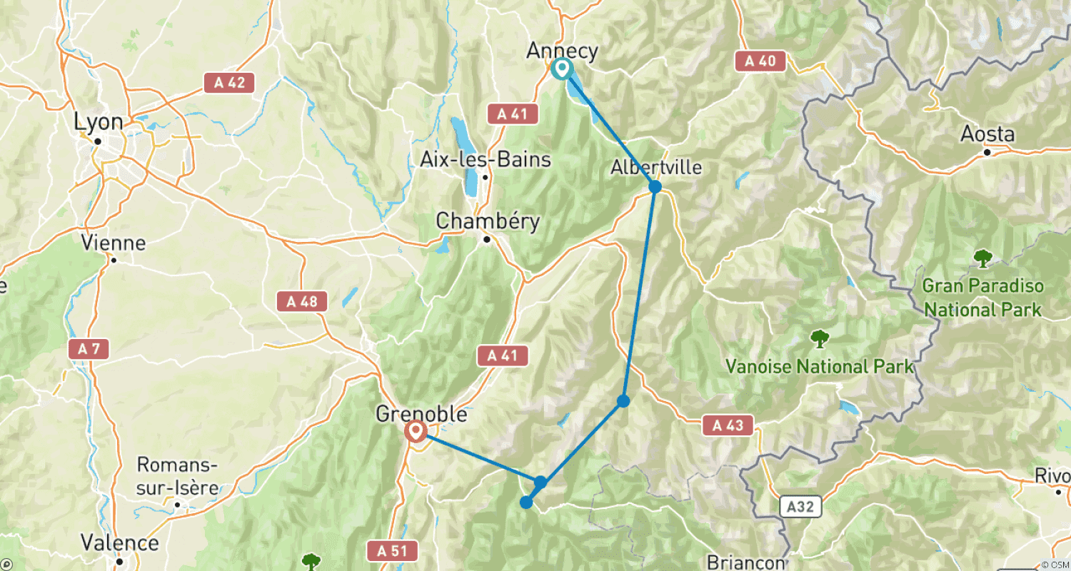 خريطة مسار Classic Climbs of the Alps