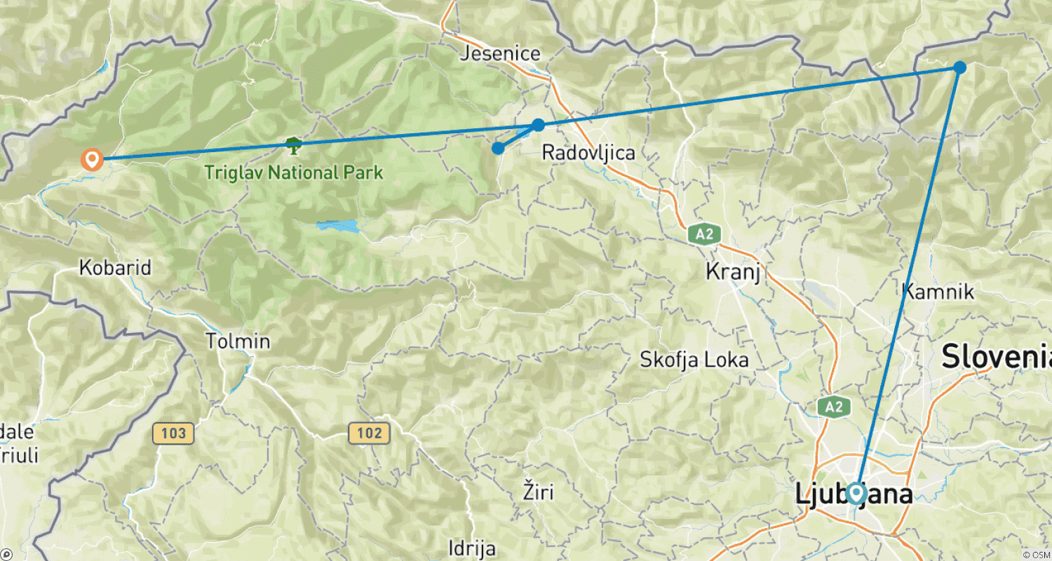 خريطة مسار Tour of Slovenia Self-Guided