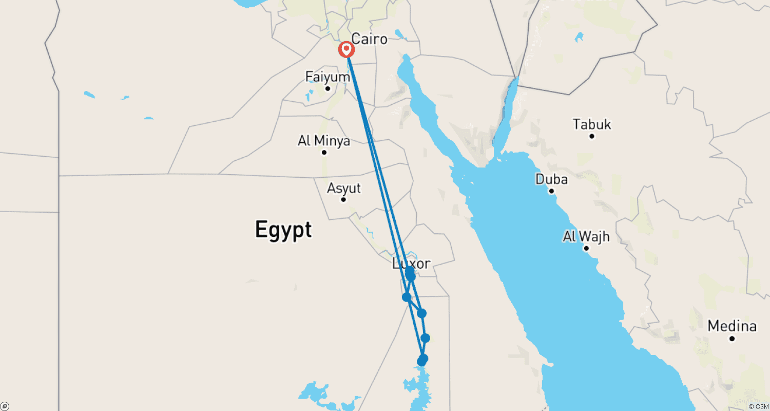 خريطة مسار مغامرة مصرية 8 أيام 7 ليالٍ