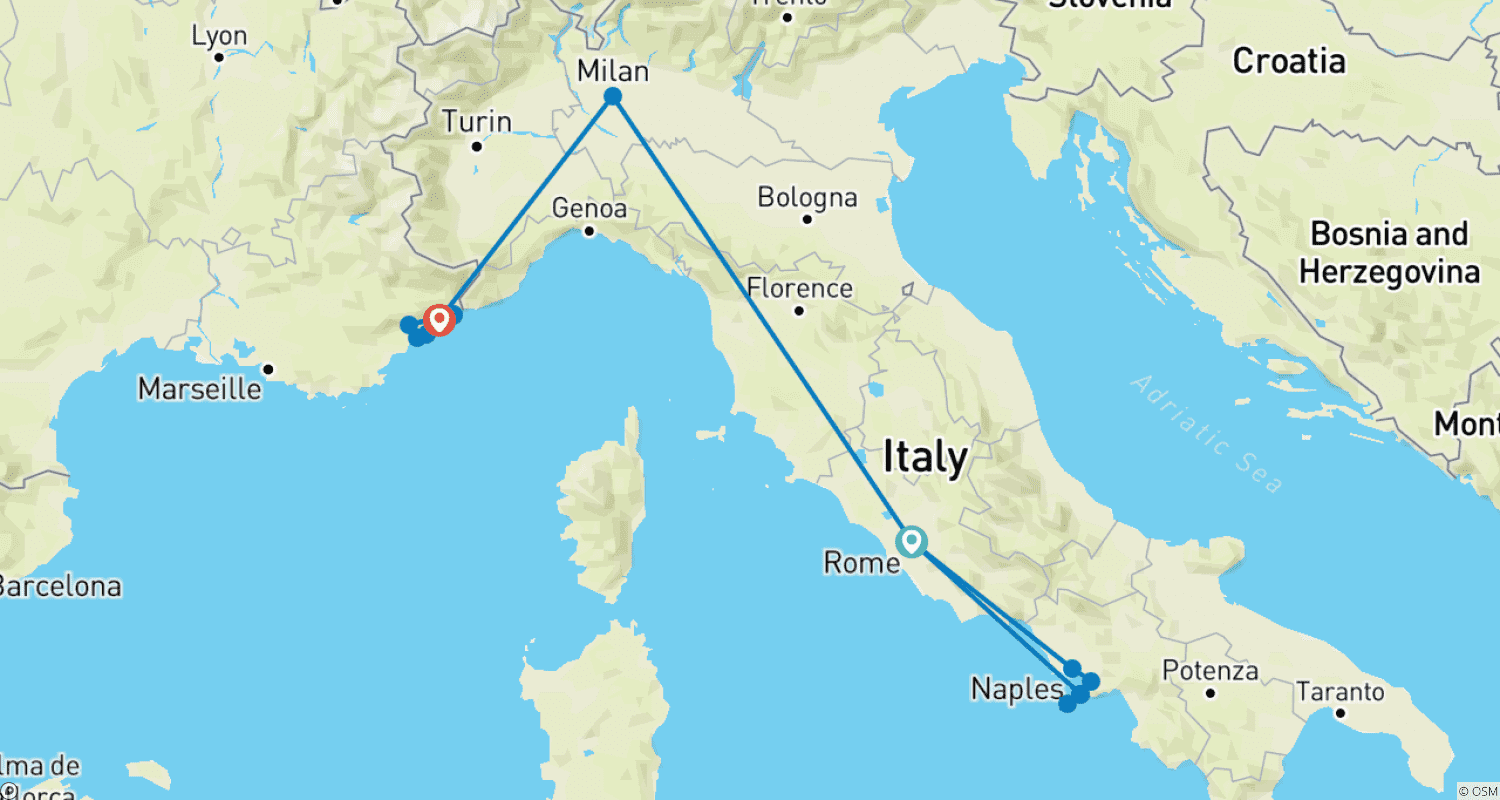 Mapa trasy: Absolutely Sicily (Small Group)