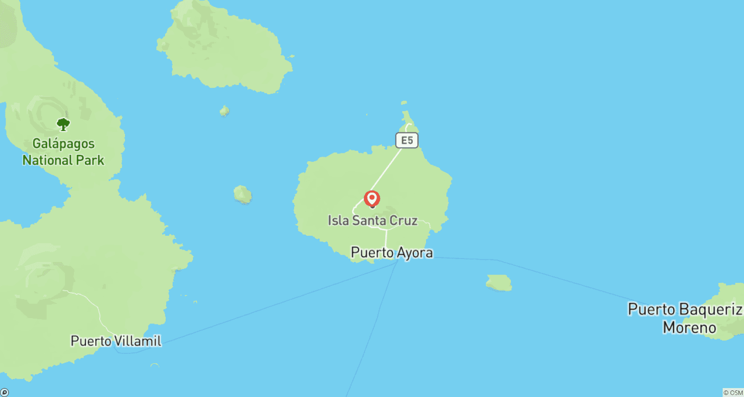 Mapa do percurso de 5 Dias de Descoberta da Vida Selvagem em Galápagos: 2 Ilhas Desabitadas