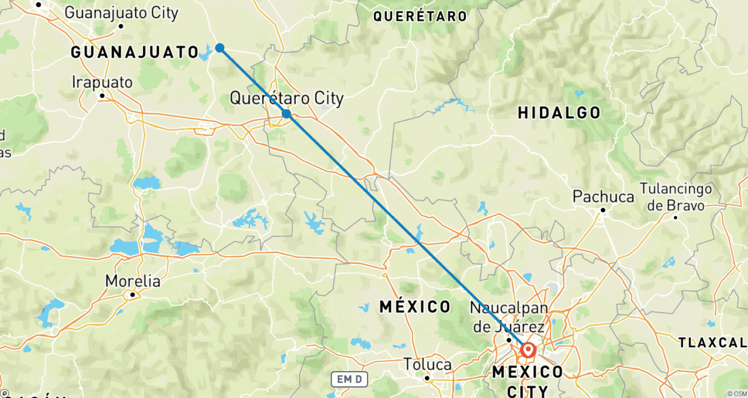 خريطة مسار Mexico: San Miguel de Allende, Queretaro - 2 days