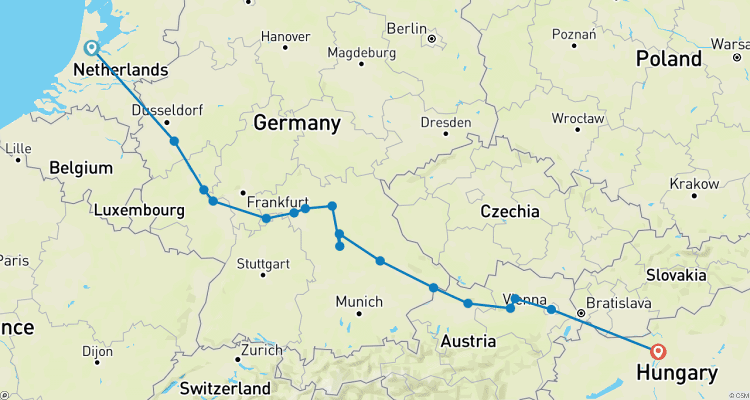 Mapa trasy: Wspaniała Europa 2025