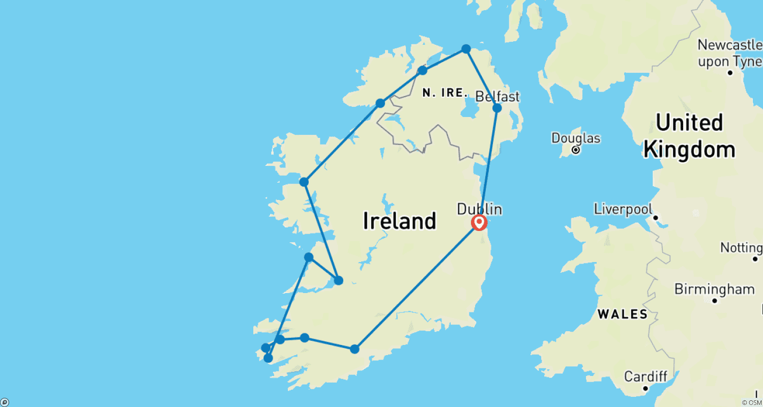 Mapa trasy: Irlandzkie zachwyty
