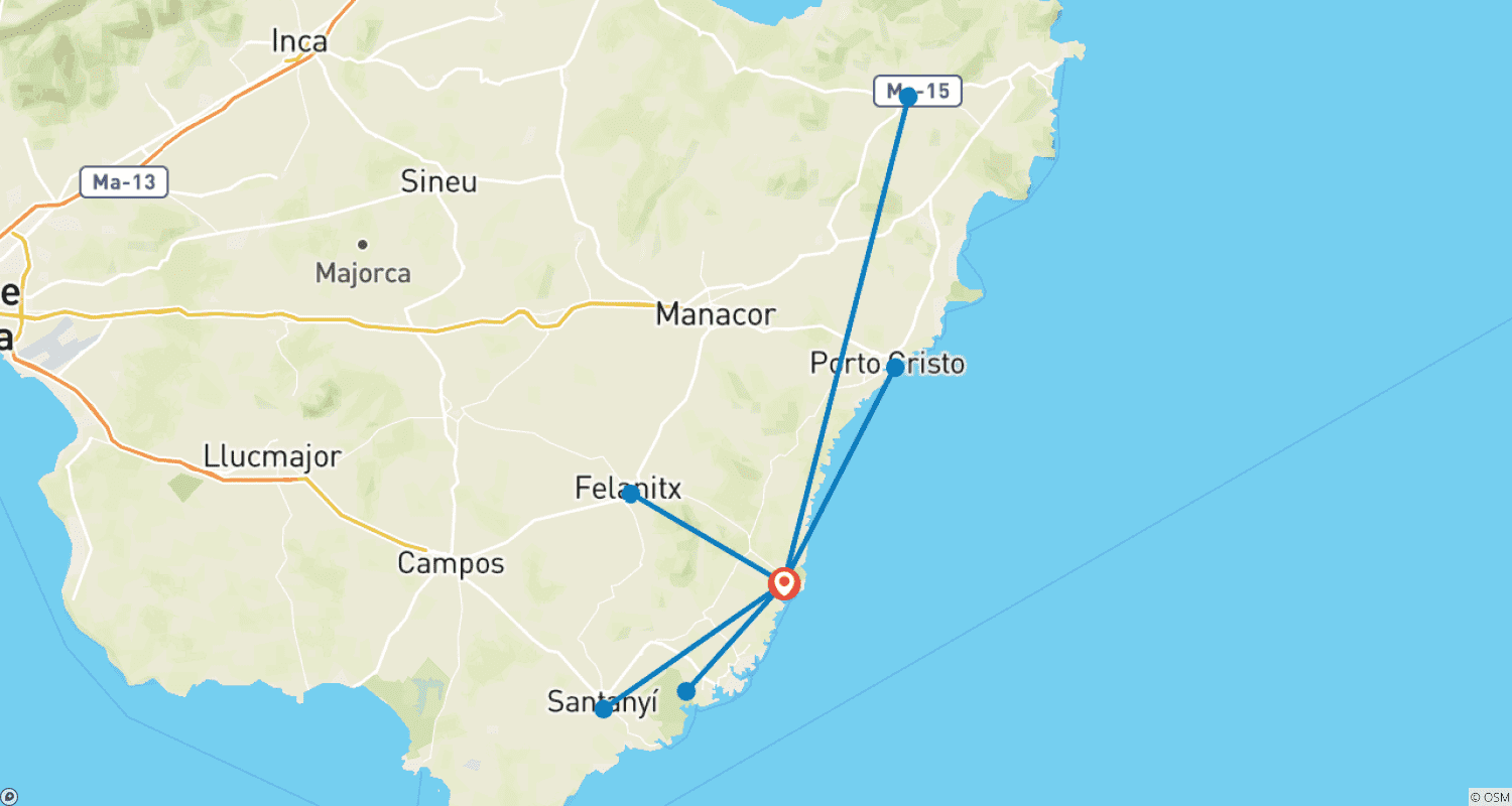 Mapa trasy: Majorka z urokiem: wycieczki gwiaździste