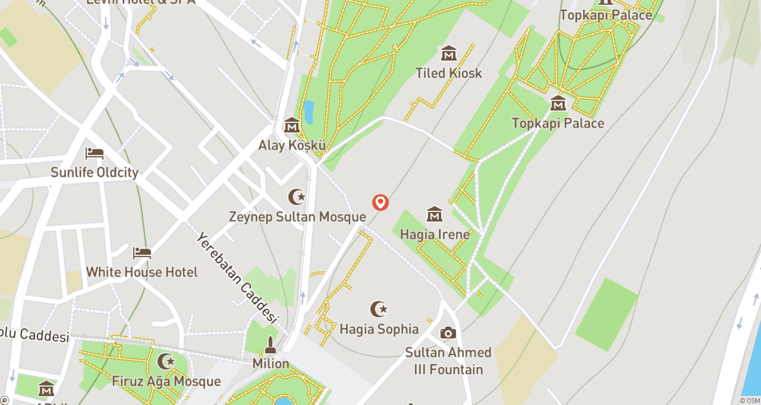Mapa do percurso de Istambul Mágica