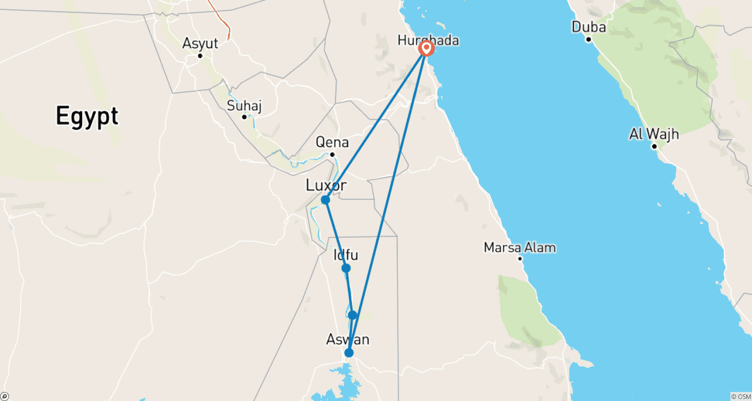 Mapa do percurso de Unwind in Hurghada & Nile Cruise Adventure