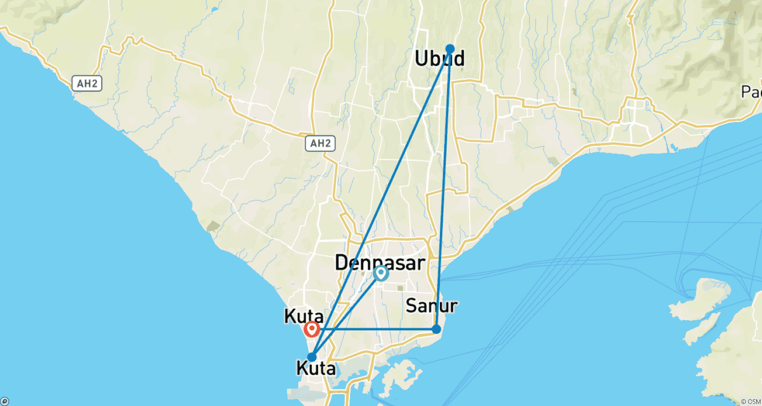 Mapa trasy: Najlepsze z Bali