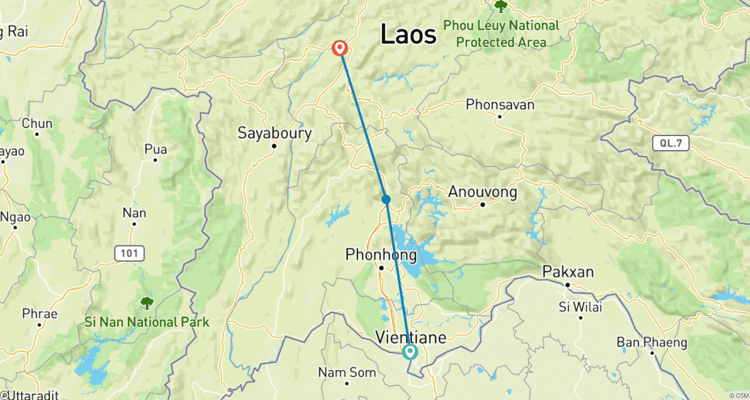Mapa trasy: 6-Days Laos Magical Valley