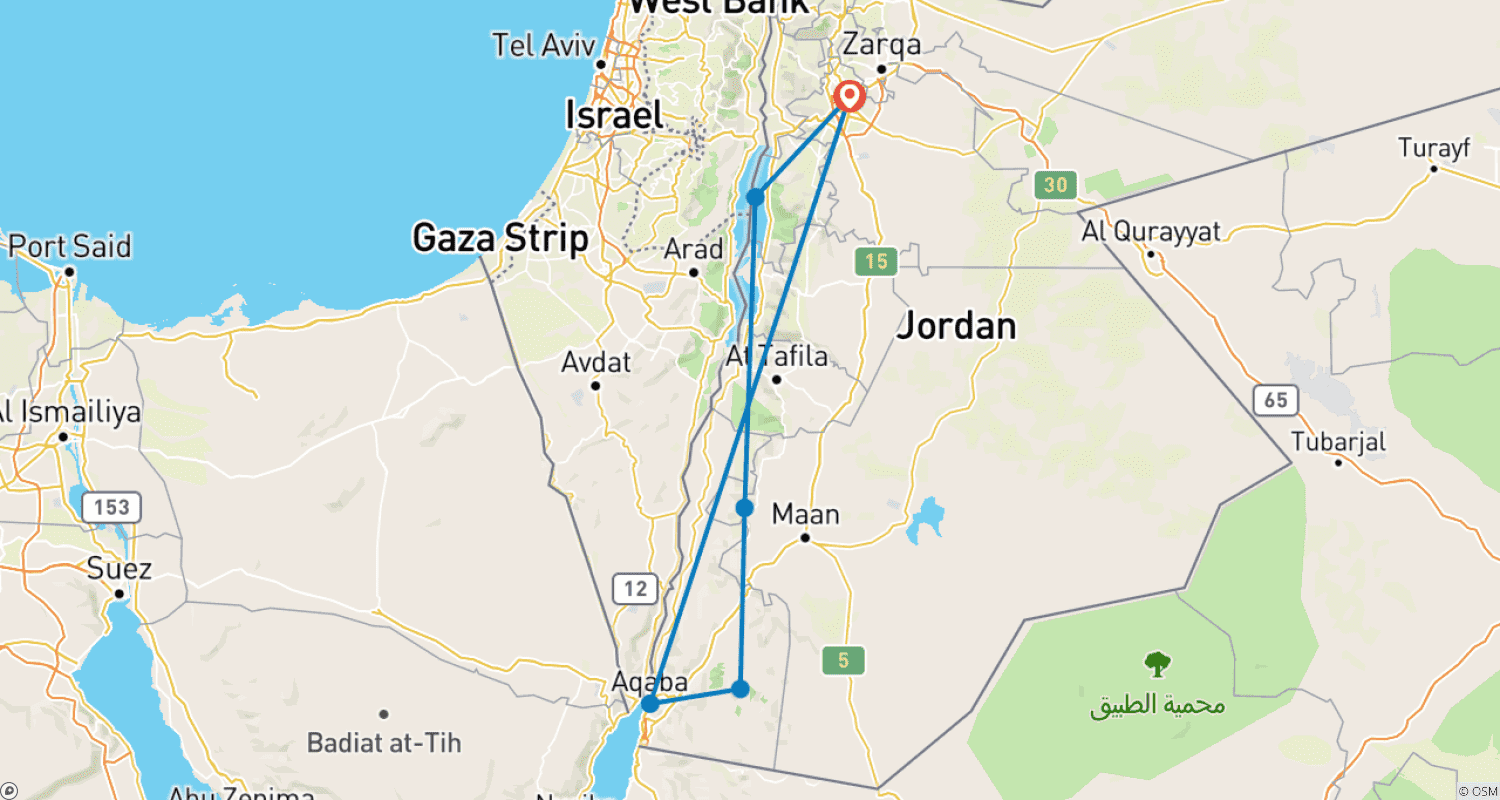 خريطة مسار الأردن بعمق (خاص ومصمم حسب الطلب)