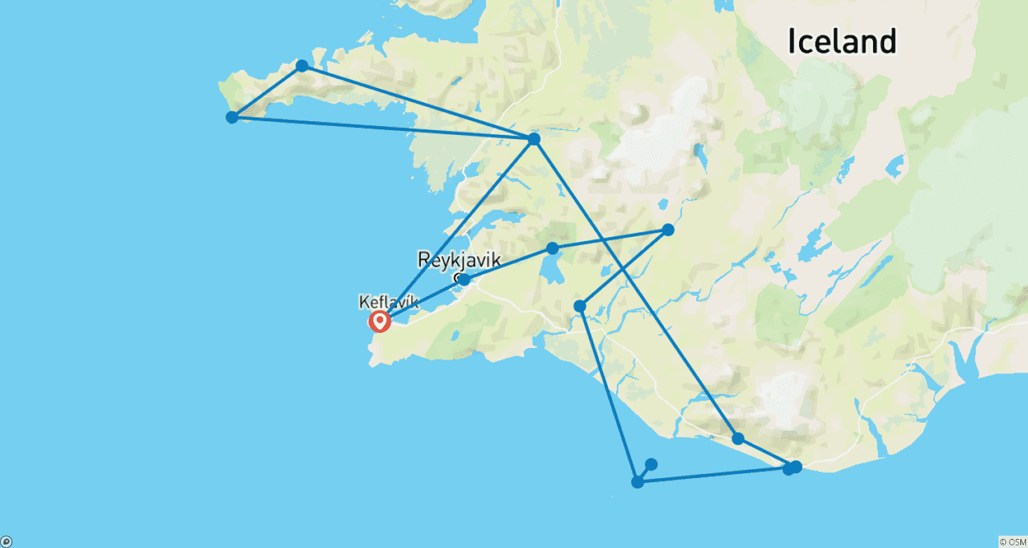 Mapa trasy: Ukryta Islandia: Podróż po Wyspach Vestmannaeyjar