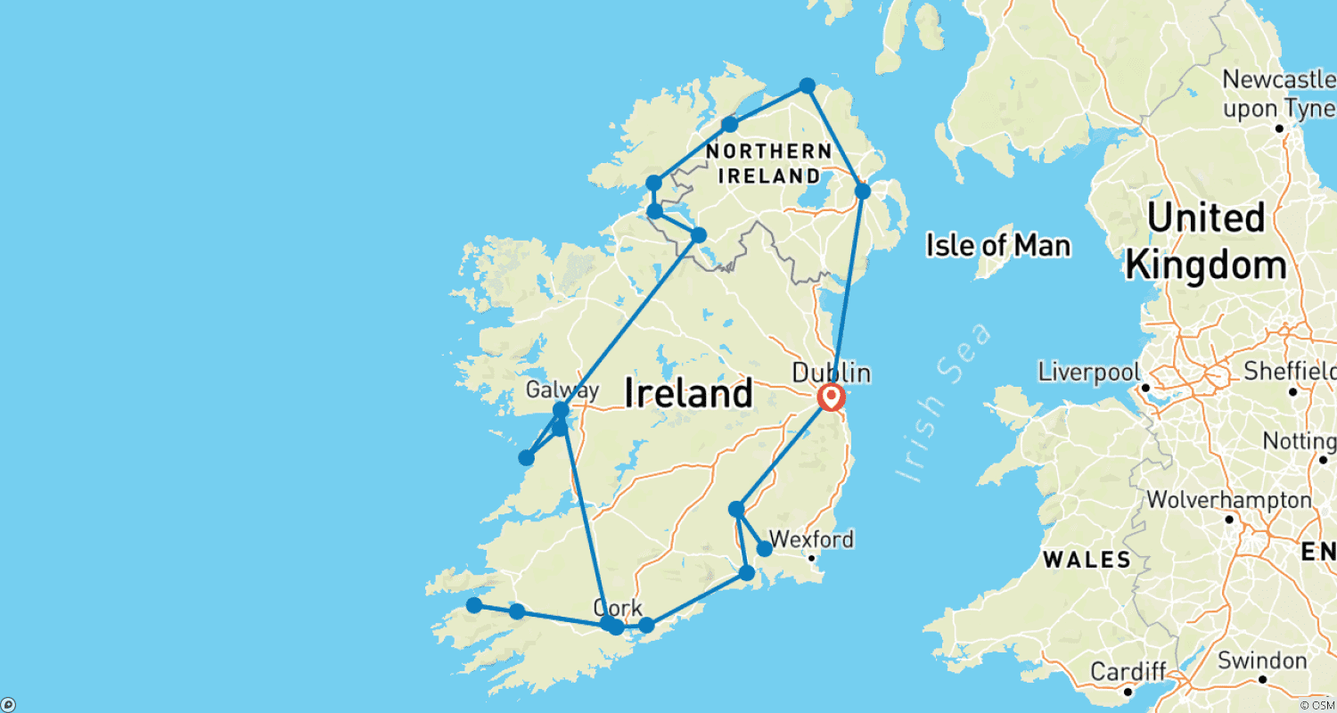 Best of Irelandのルートマップ
