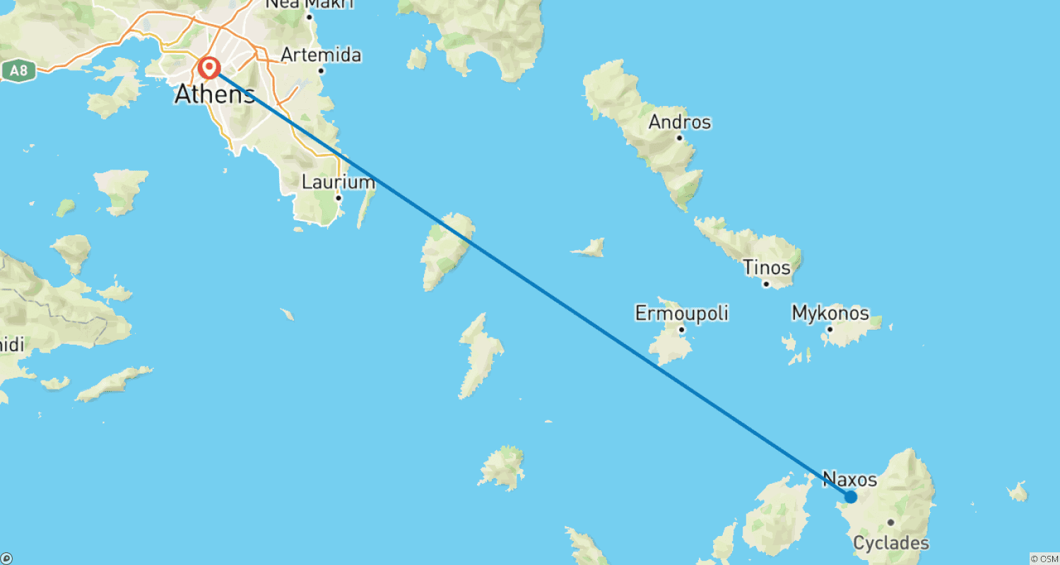 Mapa trasy: Athens and Naxos